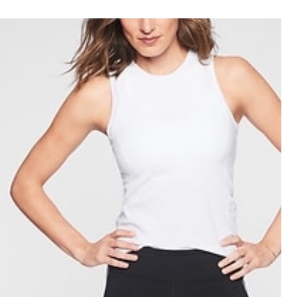 Athleta Renew hip length ribbed tank.